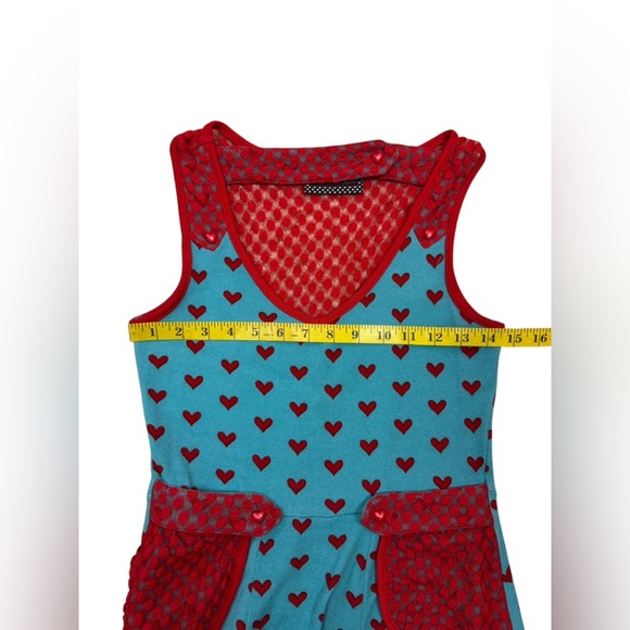 Voodoo Vixen Heart Patterned Dress with Red Accents Size Small.  E73 - Picture 17 of 17